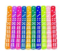 100 pièces Set de dés à 6 Faces, Cubes de Jeu en Acrylique 12mm, Cubes Multicolores à Coins Ronds, Jeu de dés Dice Set, Jeux de Table de dés, Set de dés à 6 Faces Multicolores,10 Couleurs