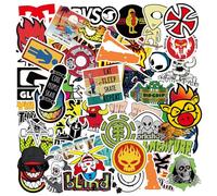 100 Pièces Skateboard Stickers Skate Autocollants de Vinyle Imperméables, Mode Dans la Rue Stikers pour Ordinateur Portable, Valise, Voiture, Scrapbooking, Snowboard, Moto