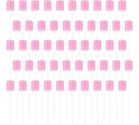 100 Pièces Soins Bucco Bâtonnets, Écouvillon Éponge, Nettoyage Écouvillon Éponge,pour Soins Buccodentaires Quotidiens et Besoins Domestiques des adultes, Enfants ou des Animaux Domestiques (Rose)