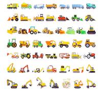 100 Pièces Stickers Chantier, Autocollant Transport Imperméables Dessins Animés Autocollants de Camion de Voiture Décalcomanies pour Enfants Garçons Bricolage Anniversaire Cadeaux de Fête