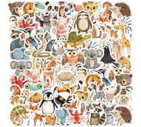 100 Pièces Stickers Enfants, Autocollants Animaux, Gommettes Enfant adaptés aux Ordinateurs Portables, Skateboards et Bagages A01