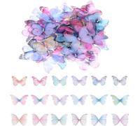 100 Pièces Stickers Papillon,3d Papillons Décoratifs,Schmetterling Deko,5cm Papillon Decoration,Pour Stickers Muraux,Ornements De Chambre D'enfants,Décor De Fête De Mariage