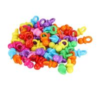 100 pièces sucette en acrylique décoration de fête d'anniversaire bébé baptême apaisant Mini jouets de couleur pour baptême bébé douche anniversaire mère à être fête faveur (solid color mix)