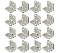 100 Pièces Support de Coin en Acier Inoxydable, Support de Coin en Forme de L / Supports D'étagère, Supports à Angle Droit à 90 Degrés, Attache de Support à Angle Droit, 32 * 23,5 mm