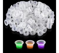 100 Pieces Tattoo Ink Caps, Small Cups For Tattoo Ink Caps, 9 Mm Plastic Tattoo Ink Caps, For Tattoo Ink Supplies