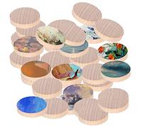 100 Pièces Tranche en Bois, 3cm Disques de Bois Vierges Cercle, Rond Artisanat en Bois pour Loisirs, Etiquettes, Bricolage Artisanat Projet Décoration Accessoires Faits à la Main