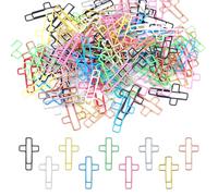100 Pièces Trombones Croix, Trombones Chrétiens Multicolores Pinces pour Journal Biblique Fournitures D'étude Biblique pour Bureau École Maison