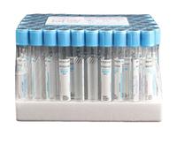 100 pièces Tube plastique de citrate de sodium de coagulation stérile sous pression négative, bouchon bleu, tube anticoagulant PRP (Couleur : 2ml PET)