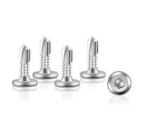 100 Pièces Vis Autoforeuse 5,5 x 16 mm Vis Autotaraudeuses à Tête Plate à Six Pans Creux Autoperforante à Tête Fraisée en Acier Inoxydable 410 Autoperceuse pour Tôle Dacier Aluminium Bois