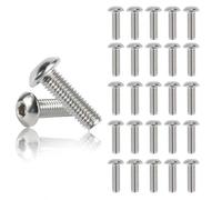 100 Pièces Vis M5 Boulon Inox M5x16mm Tête Poelier Bombée Inoxydable 304 Vis à Métaux Bouton Tête Hexagonale Acier Inoxydable Entièrement pour Génie Mécanique