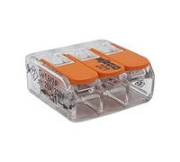 100 pièces Wago 221-413 borne de raccordement 3 fils avec levier 0,2-4 qmm petit modèle, transparent