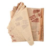 100 PiècesPapier Burger, Papier Emballage Alimentaire, Feuilles de Papier Sulfurisé Imperméable et Anti-graisse en Style Journal pour Hamburger Sandwich Frites Paniers(25 x 25 cm)