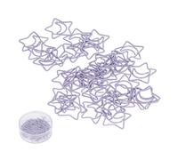 100 pinces à papier en forme d’étoile à cinq branches de couleur pourpre, jolies mini-pinces de bureau pour la classification des documents, pinces à mémo robustes et légères pour