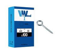 100 Pitons vis à bois 4 X 30mm zingué - Viswood