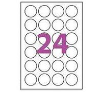 100 Planches de 24 étiquette rondes diamètre 45 mm = 2400 étiquettes Ø 45 - Blanc Mat - pour imprimantes Laser et Jet d'encre - Feuilles A4 autocollantes référence univers UGEROND45
