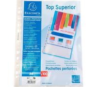 100 Pochettes Perforées - Lisse - Transparente - Pour Document A4 - Exacompta