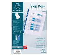100 pochettes perforées stop doc ouverture en coin A4 Exacompta