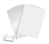 100 Pochettes Photo A4,Pochette Transparente pour Reliure à Anneaux 2/3/4, Protège Page Photo Double Face, Pages de Recharge pour Album Photo