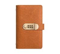 100 Pocket Currency Album with Combination Lock, PU Leather Bill Holder (Light Brown)