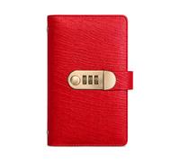 100 Pocket Currency Album with Combination Lock, PU Leather Bill Holder (Red)