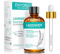 100% Pure And Natural Lavender Essential Oil-Aromatherapy,Diffuser,Massage,Sleep-100ml Amber Glass Bottle (90ml) With Pipette