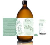 100% Pure Golden Jojoba Oil 1 litre - Cold Pressed,Unrefined, Vegan, Hexane Free, No GMO. A Perfect Aromatherapy and Massage Base Oil 1 litre