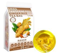100% Pure Natural Herbal Tea, Dried tangerine peel Ginger rice Tea Bag, 250g/8.81oz (5g*50bags), 陈皮姜米茶, thé de riz au gingembre, riz brun, sans caféine, sans additifs, sans OGM