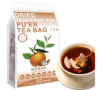 100% Pure Natural Herbal Tea, Dried Tangerine Peel Pu'er Tea Bag, 200g/7.05oz (4g*50bags), 陈皮普洱茶, thé puerh, zeste d'orange, sans caféine, sans additifs, sans OGM