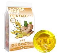 100% Pure Natural Herbal Tea, Ginger rice Tea Bag, 250g/8.81oz (5g*50bags), 姜米茶, café, riz brun, zeste d'orange, sans caféine, sans additifs, sans OGM