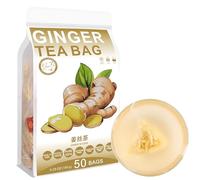 100% Pure Natural Herbal Tea, Ginger Tea Bag, 150g/5.29oz (3g*50bags), 姜丝茶 thé à la racine de gingembre, sans caféine, gingembre naturel pur, sans additifs, sans OGM