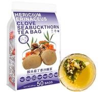 100% Pure Natural Herbal Tea, Hericium erinaceus clove Seabuckthorn Tea Bag, 250g/8.81oz (5g*50bags), 猴头菇丁香沙棘茶, écorce d'orange, feuilles de mûrier, réglisse, Amarante, bergamote