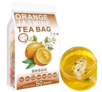 100% Pure Natural Herbal Tea, Orange Jasmine Tea Bag, 150g/5.29oz (3g*50bags), 香橙茉莉茶, jasmin de Hong Kong, ananas, pomme, zeste d'orange, thé vert, sans additifs, sans OGM