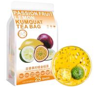 100% Pure Natural Herbal Tea, Passion Fruit Lemon Kumquat Tea Bag, 250g/8.81oz (10g*25bags), 百香果柠檬金桔茶, Sans caféine, sans additifs, sans OGM