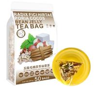 100% Pure Natural Herbal Tea, Radix Fici Hirtae Poria cocos Bean Jelly Tea Bag, 250g/8.81oz (5g*50bags) 五指毛桃茯苓仙草 Sarrasin amer, émerillon, émeraude, décaféiné, sans additifs, sans OGM