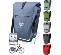 100% Pvc Free Waterproof Bicycle Bag + Laptop Compartment + Padlock-Bicycle Bag For Luggage Rack-1 Piece-Denim Blue