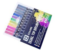 100 QUESTs Livre de coloriage par numéro, livre d'activités de coloriage pour adultes, carrés + triangles + hexagones + cercles, ensemble de stylos aquarelle à double tête à base d'eau