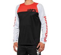 100% R-Core Maillot vélo, Noir/Rouge/Blanc, Taille L