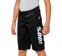 100% R-Core Shorts de vélo pour jeunes, noir, Taille 28