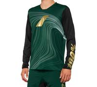 Maillot 100 % R-Core X manche longue charbon vert - S