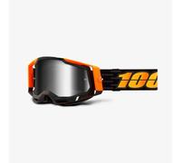 100% Racecraft 2 Lunette De Sports D'hiver Noir, Orange Unisexe Miroir, Argent Verres (Plats) Cylindriques