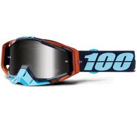 100% Racecraft Extra Ergono Lunettes de motocross, noir-bleu pour homme