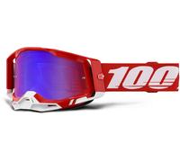 100% Racecraft II Essential Lunettes de motocross, blanc-rouge pour homme