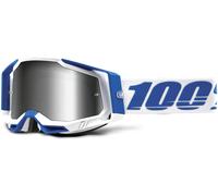 100% Racecraft II Isola Lunettes de motocross, Blanc/bleu