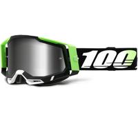 100% Racecraft II Kalkuta Lunettes de motocross, Noir/Blanc/Vert