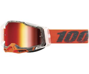 100% Racecraft II Schrute Lunettes de motocross, noir-blanc-rouge pour homme