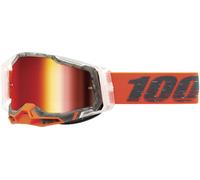 100% Racecraft II Schrute Lunettes de motocross, Rouge/Blanc/Noir, Taille unique