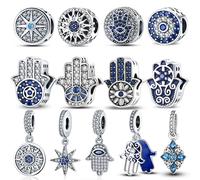 100% réel 925 argent classique oeil du diable breloques perles pour les femmes ajustement Original Qikaola Bracelets Fine fabrication de bijoux à bricoler soi-même KJC1373