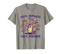 100% Retraité 100% Débordé Cadeau Départ Retraite Homme T-Shirt