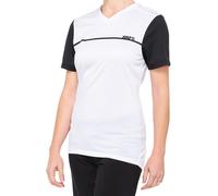 100% Ridecamp Maillot de vélo à manches courtes pour dames, noir-blanc, taille L pour femmes