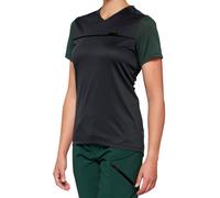 100% Ridecamp Maillot de vélo à manches courtes pour dames, noir/vert, Taille S